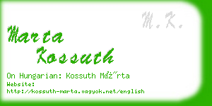 marta kossuth business card